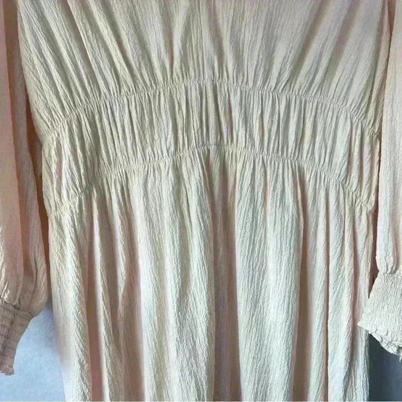 CALVIN KLEIN Womens Pink Stretch Textured Ruffled 3/4 Sleeve Midi‎ Dress Size 14 - Picture 5 of 14